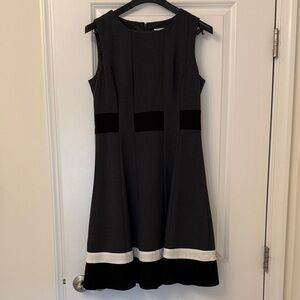Calvin Klein Black and White Midi Dress